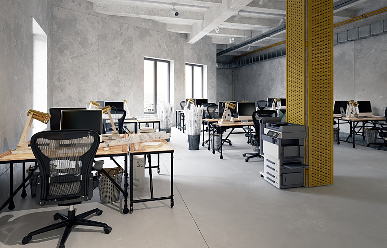 Modern loft-style office interior